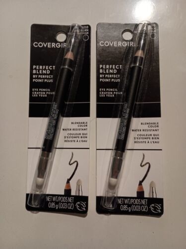 2X Covergirl Perfect Blend by Perfect Point Plus Eye Pencils #100 Basic Black - $7.92