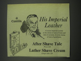 1957 Cussons After Shave Talc and Lather Shave Cream Ad - His Imperial Leather - £14.72 GBP