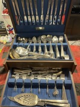 Lot of Oneida Community silverplate flatware 164 Pcs Mixed. See Pics w/ Wood Box - £234.93 GBP