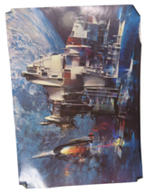 Vintage John Berkey Space Battle Cruiser Poster 20x28in - $456.65 MXN