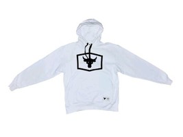 UA The ROCK Hoodie Sweatshirt Blood Sweat Respect Mens L White Under Armour - $23.75