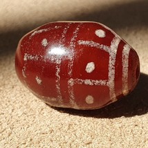Antique Tibetan Etched Agate Bead: Decorated Eyes Pattern Amulet SHDK-5. - £65.14 GBP