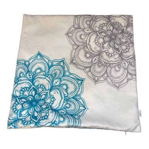 CaliTime Throw Pillow Case Cover Vintage Dahlia Design Teal Blue Gray - $9.87