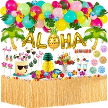 153Pcs Tropical Luau Party Decorations Hawaiian Beach Birthday Party Decor Suppl - £33.32 GBP