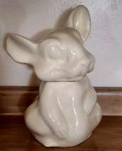 Early McCoy Rabbit Cookie Jar Patented USA Adorable Sitting Bunny Ceramic READ - $31.49