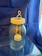 Vintage Tea Light Made with a Blue Tint Canning Jar Pre-Owned - £12.44 GBP