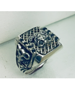 Artisan made Medusa Mens Black onyx sterling silver ring Lge. - $157.41
