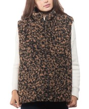 allbrand365 designer Womens Printed Faux Fur Vest Size Large/X-Large Color Tan - £38.07 GBP