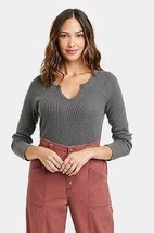 Knox Rose Women&#39;s Small Long Sleeve Notch Neck Waffle Thermal Knit Top, ... - $12.99