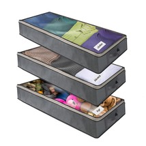 Smartcube Under Bed Storage Bag - Set Of 3 Foldable Organization Bins - £33.08 GBP