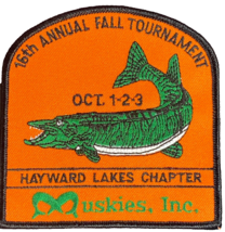 Hayward Lakes Muskies Tournament Patch 16th Annual Unused 1993 Fishing WI Vtg - £7.63 GBP