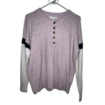 Madewell Bowden Henley Merino Alpaca 1/4 Button Sweater Pink Size Small New - $25.15