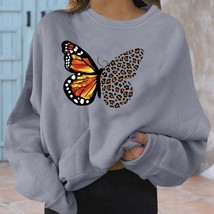 Casual Sweatshirt Sleeve Loose Round Printed Womens Neck Sweatshirts Top Long Ca - £48.53 GBP