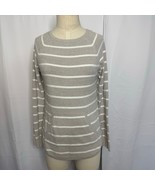 Barefoot Dreams CozyChic Ultra Lite Raglan Pullover XS Oyster Stripe - $81.99 CAD