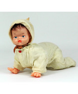 Vintage Tin Vinyl Plastic Crawling Baby Doll Original Outfit Battery Not... - £31.28 GBP