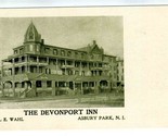 Devonport Inn Undivided Back Postcard Asbury Park New Jersey Burned Down... - $98.90