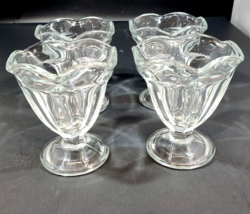 Set of 4 Anchor Hocking Fountainware Clear Footed Sundae Glass(es) 4&quot; - £22.72 GBP