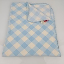 Amy Coe Limited Blue White Polyester Micro Fleece Gingham Plaid Baby Blanket EUC - $69.29