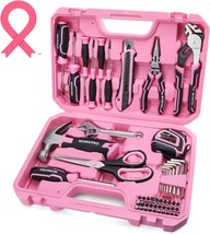 WORKPRO 52-Piece Pink Tools Set, Household Tool Kit with Storage Toolbox, Basic - £66.54 GBP