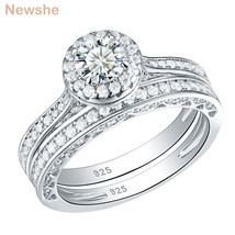 Wedding Rings for Women Engagement Ring Set 925 Sterling Silver 2.4Ct Round Whit - £44.55 GBP