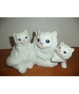 Homco Cat Figurine Porcelain Ceramic Mother Cat with Kittens 1412 Vintage - $280.22 MXN