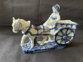 antique Dutch DELFT Figurine with flowerpot - £54.28 GBP