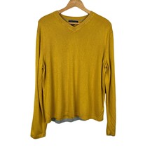 Banana Republic Sweater Mens Large Gold Yellow Silk Cashmere Knit V-Neck Light - £19.65 GBP