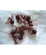 Rustic Country Small Bells with Gingham Cloth Ribbon 8 Bells - $5.43 CAD