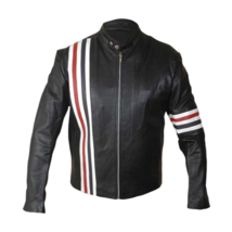 Peter Fonda Captain America Easy Rider Black Biker Leather Jacket - £87.92 GBP+