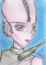 Star Wars Leesub Sirln Anime Art Original Sketch Card Drawing ACEO PSC 1... - £6.24 GBP