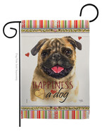 Pug Happiness - Impressions Decorative Garden Flag G160210-BO - £15.96 GBP