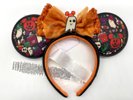 Disney Parks Halloween Minnie Mickey Mouse Ears Headband Ghost Glow in the Dark - £39.14 GBP