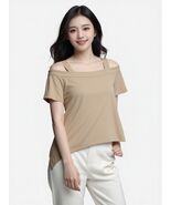 Women Top Unbranded Women Brown Off The Shoulder Top Size M - $8.41