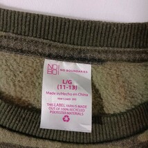 No Boundaries Women’s Cotton Blend Green Camo Long Sleeve Shirt Size L (11-13) image 3