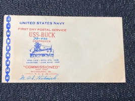 USS Buck Commissioned - 5.15.1940 - Postal Mail Cover Envelope Unused Co... - $9.05