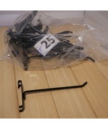 (Quantity of 25) - 7 inch Black Painted Metal Slatwall Slat Wall Hooks - $31.94 CAD