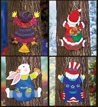 4-Pc. Set Seasonal Tree Crashers Santa Witch Bunny Uncle Sam Yard Decor - £5.50 GBP