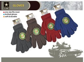 U.S. ARMY Eagle Unisex Pair Warm Winter Knit Gloves Soft Full Finger Mit... - £7.83 GBP