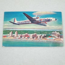 Vintage Eastern Airlines Golden Falcon Luxury Plane Miami Advertising Postcard - £7.96 GBP