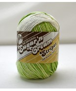 Lily The Original Sugar &#39;N Cream Stripes 100% Cotton Yarn-1 Skein Lime S... - £5.18 GBP