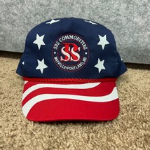 Vintage Mens Trucker Hat Snapback Red White Blue American Flag Logo Cap ... - $18.98