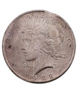 1922 $1 Silver Peace Dollar &quot;Clipped&quot; Variety in Ch BU Condition, Clip a... - $1,527.90 MXN
