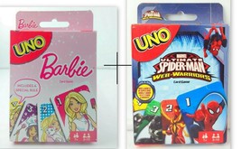 Combo of Barbie Marvel Spiderman UNO Card Games Brand new sealed Origina... - $28.99