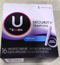 U by Kotex Security Tampons Regular Unscented 16 Count, New Sealed Box - $27.10