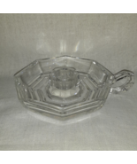 Heavy Clear Glass Octagon Shaped Candle Holder for Tapers or Votive Cups - $17.99