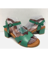 MIZ MOOZ WOMEN&#39;S ANKLE STRAP LEATHER HEELED SANDALS GREEN 37EU / 7US  # ... - $108.90