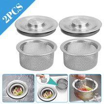 2pcs Kitchen Sink Strainer Drain Stopper Stainless Steel Basket Waste Pl... - $18.04