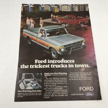 Vtg 1977 Ford Pick Up Truck Advertising Print Art Ad Trickiest Trucks In... - £7.78 GBP