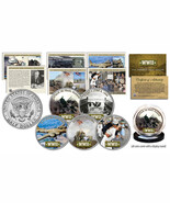 HISTORIC EVENTS of WWII JFK Kennedy Half Dollar 5-Coin Set with Matching... - $29.95