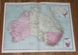 1908 Original Antique Map Of Australia - £20.58 GBP